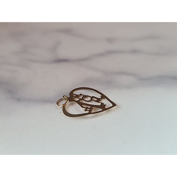 14K Gold Cut Out #1 Mom Heart Pendant/ Signed MBR - Picture 9 of 9